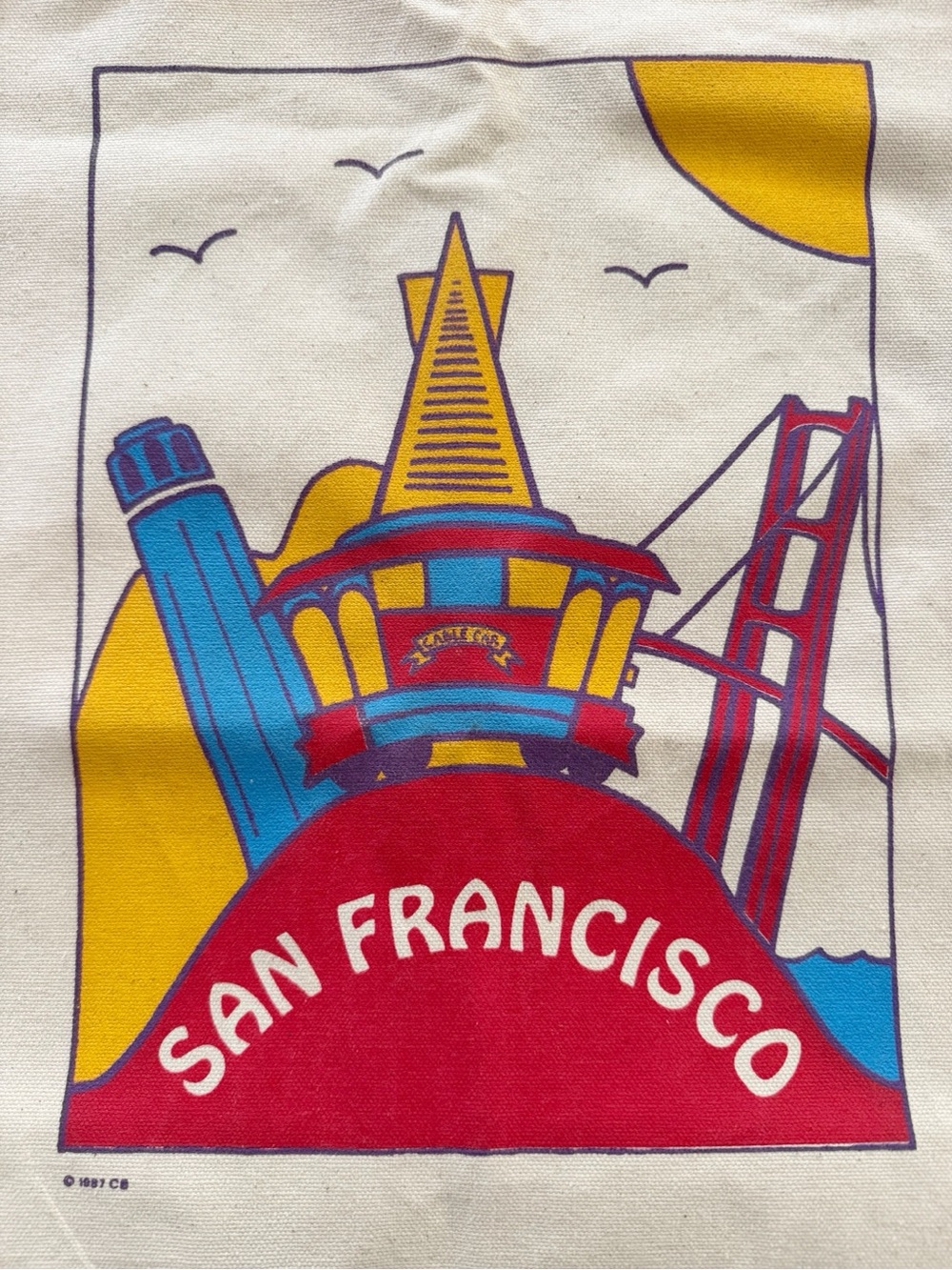 Vintage 1987 San Francisco Canvas Tote Bag - Picture 3 of 10